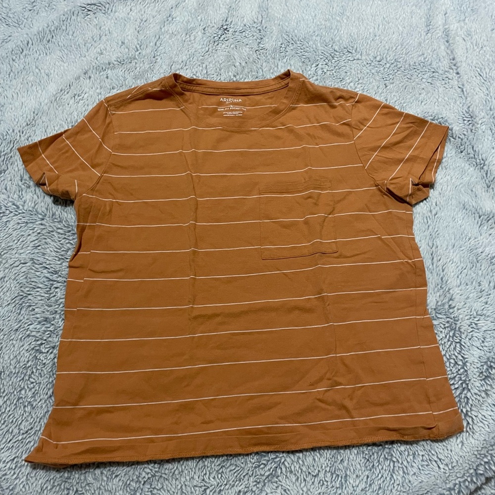 Orange striped tee, Arizona Jean co, size large